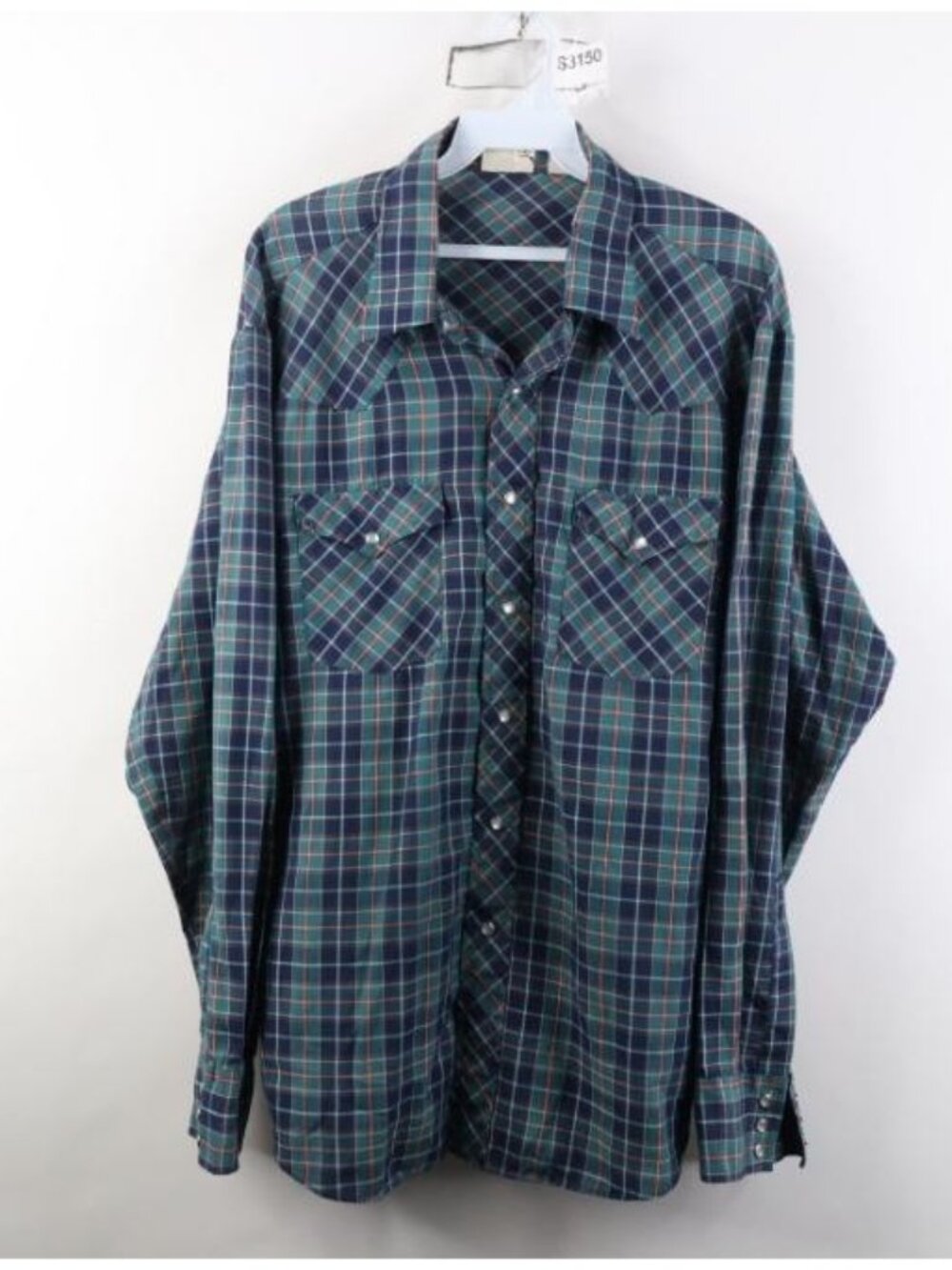 Vtg 70s 80s Lee Western Mens XL Cowboy Rodeo Snap Button Collared Shirt Plaid